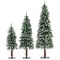 Set of 3 Pre-Lit Slim Snowy Christmas Trees with LED Lights Indoor Decor